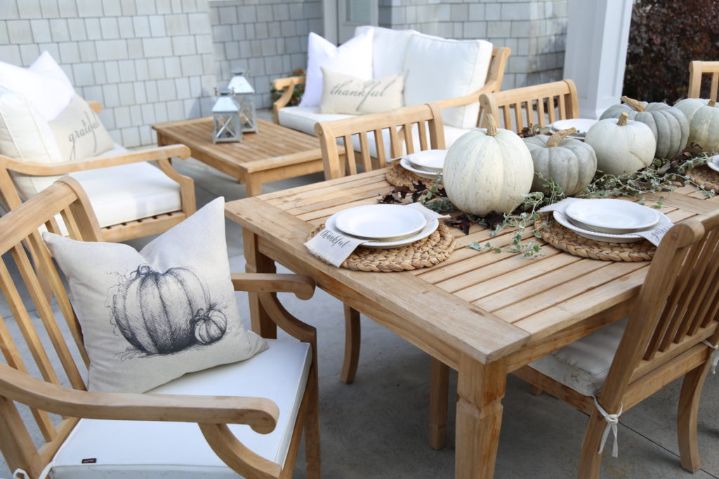 neutral fall outdoor tablescape - cape cod farmhouse - cambridge