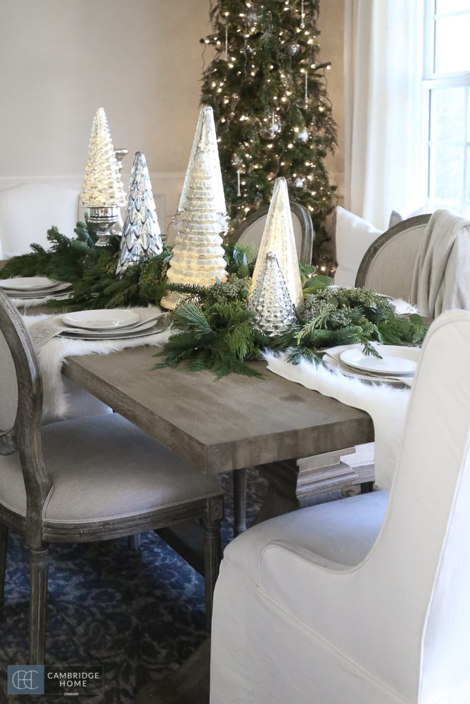 Dinning table set for Christmas dinner 