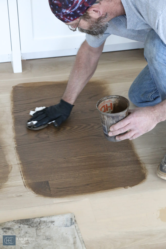 Testing wood floor stain colors